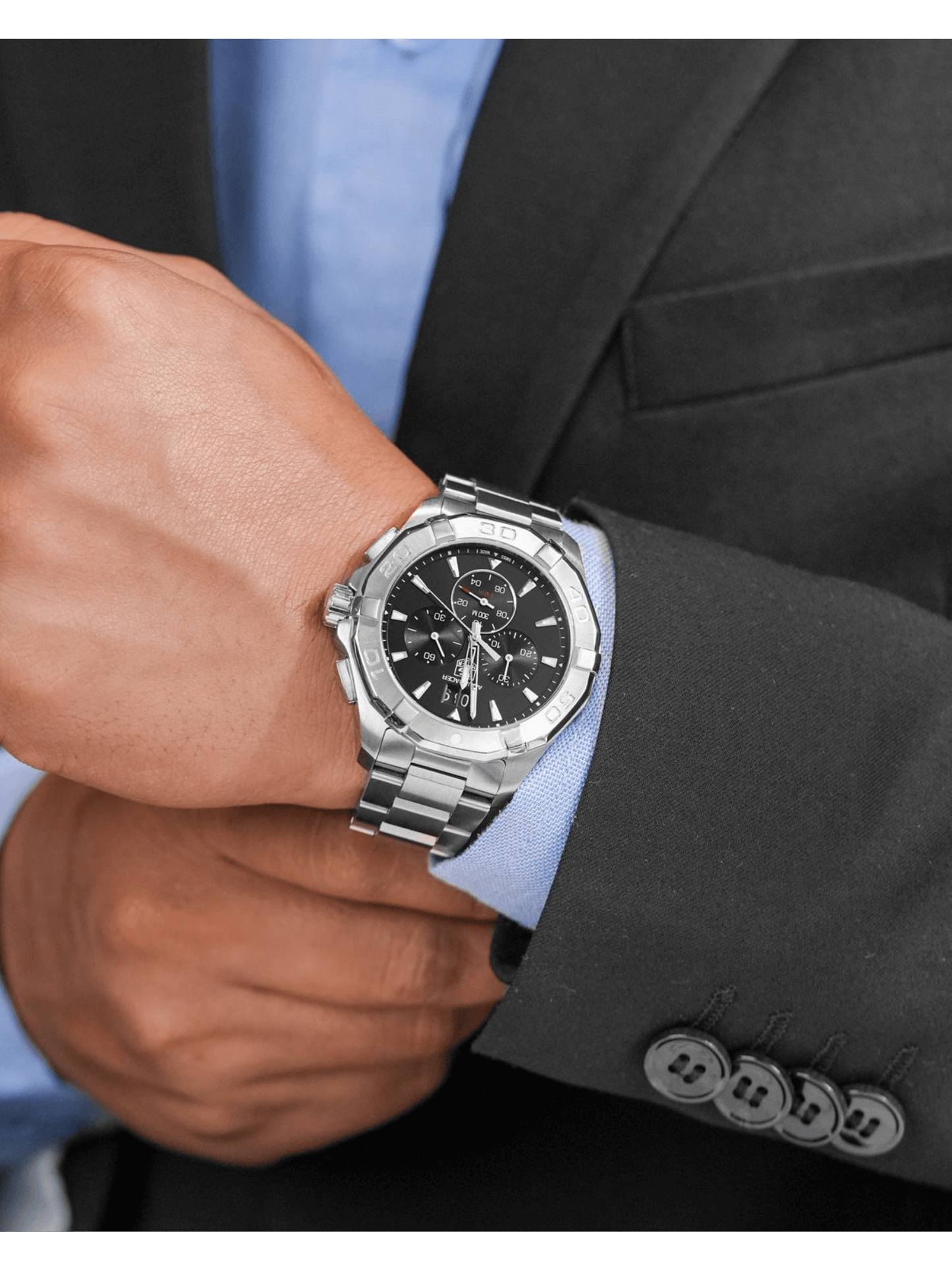 TAG Heuer Aquaracer Quartz Chronograph Black Dial 43mm Men's Watch