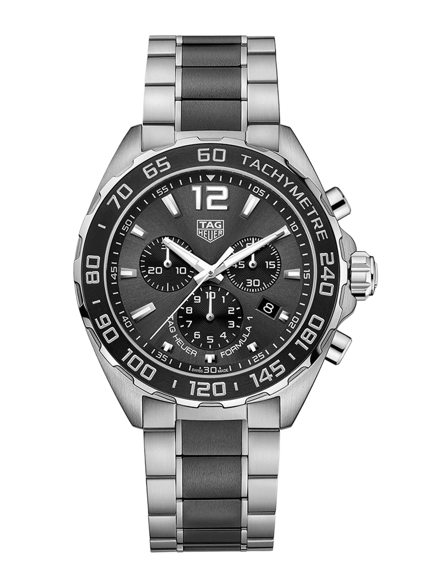 TAG Heuer Formula 1 Chronograph Quartz Steel & Black Ceramic Band 43mm Men's Watch