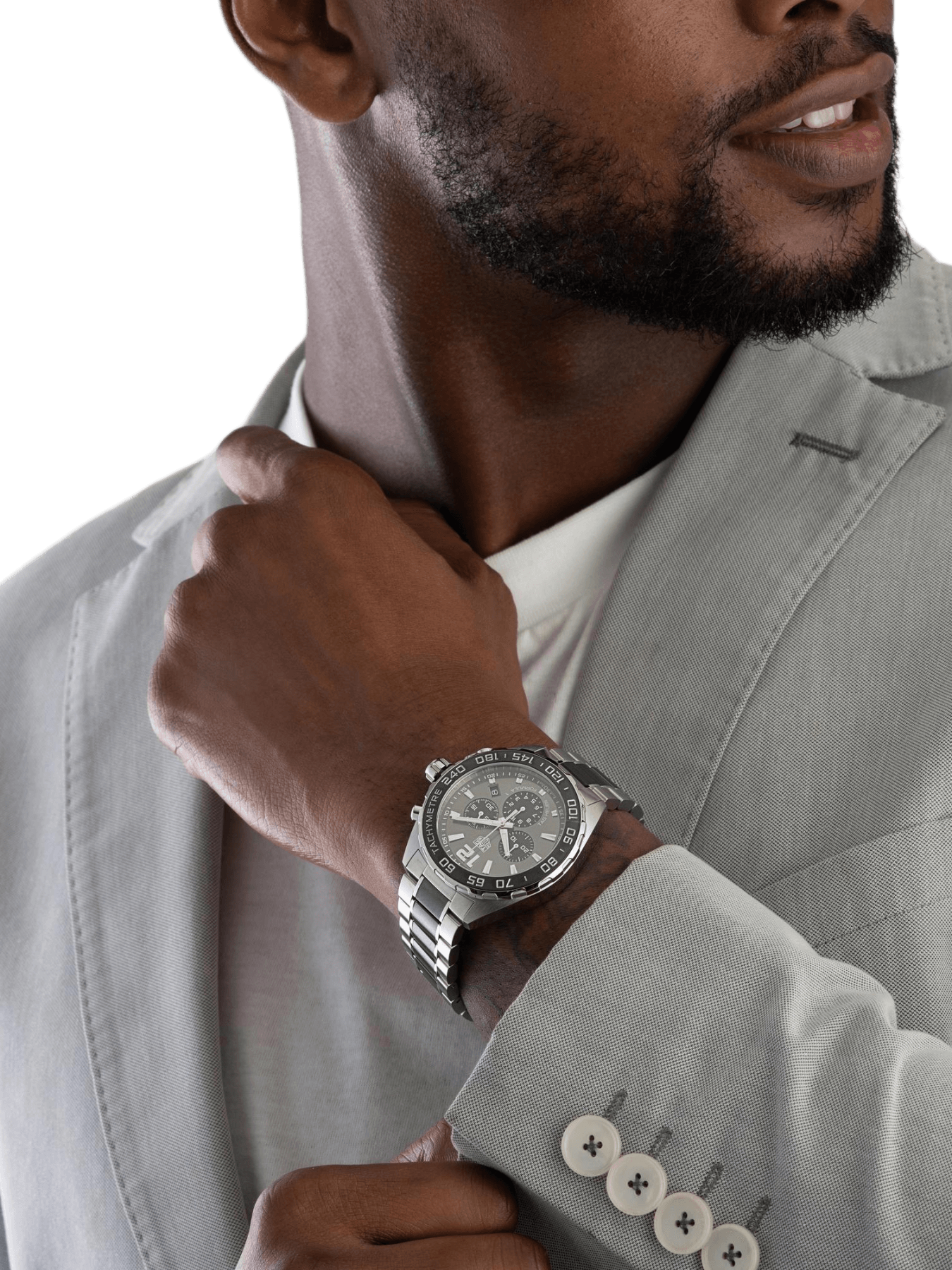 TAG Heuer Formula 1 Chronograph Quartz Steel & Black Ceramic Band 43mm Men's Watch