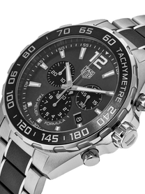 TAG Heuer Formula 1 Chronograph Quartz Steel & Black Ceramic Band 43mm Men's Watch