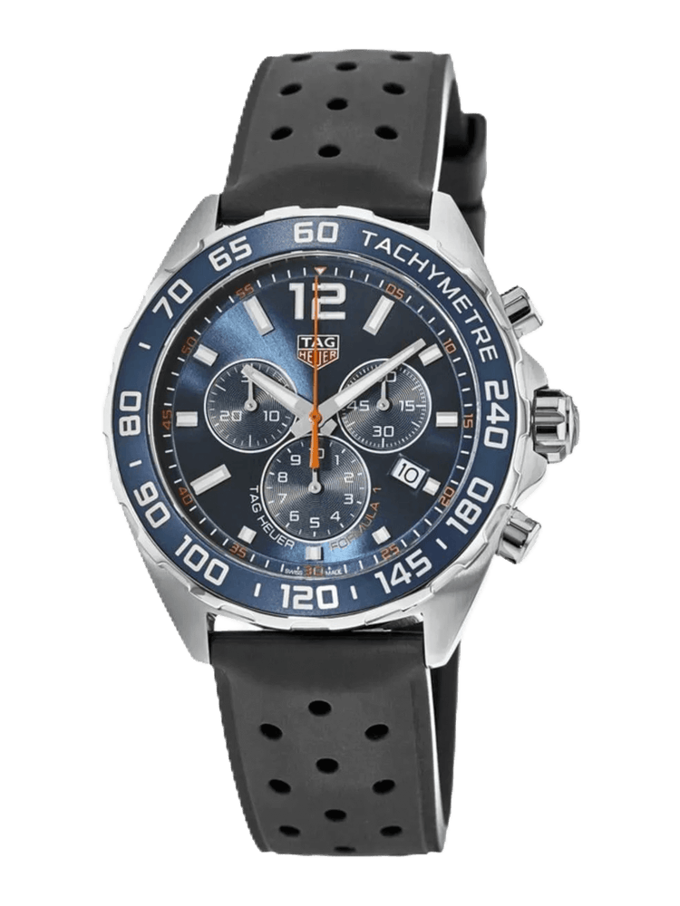 TAG Heuer Formula 1 Chronograph 43mm Blue Dial Rubber Strap Men's Watch