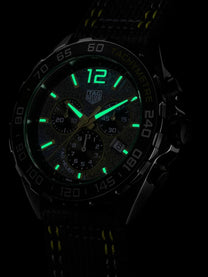TAG Heuer Formula 1 Chronograph Grey Dial Lime-Yellow Trims Nylon Strap 43mm Men's Watch