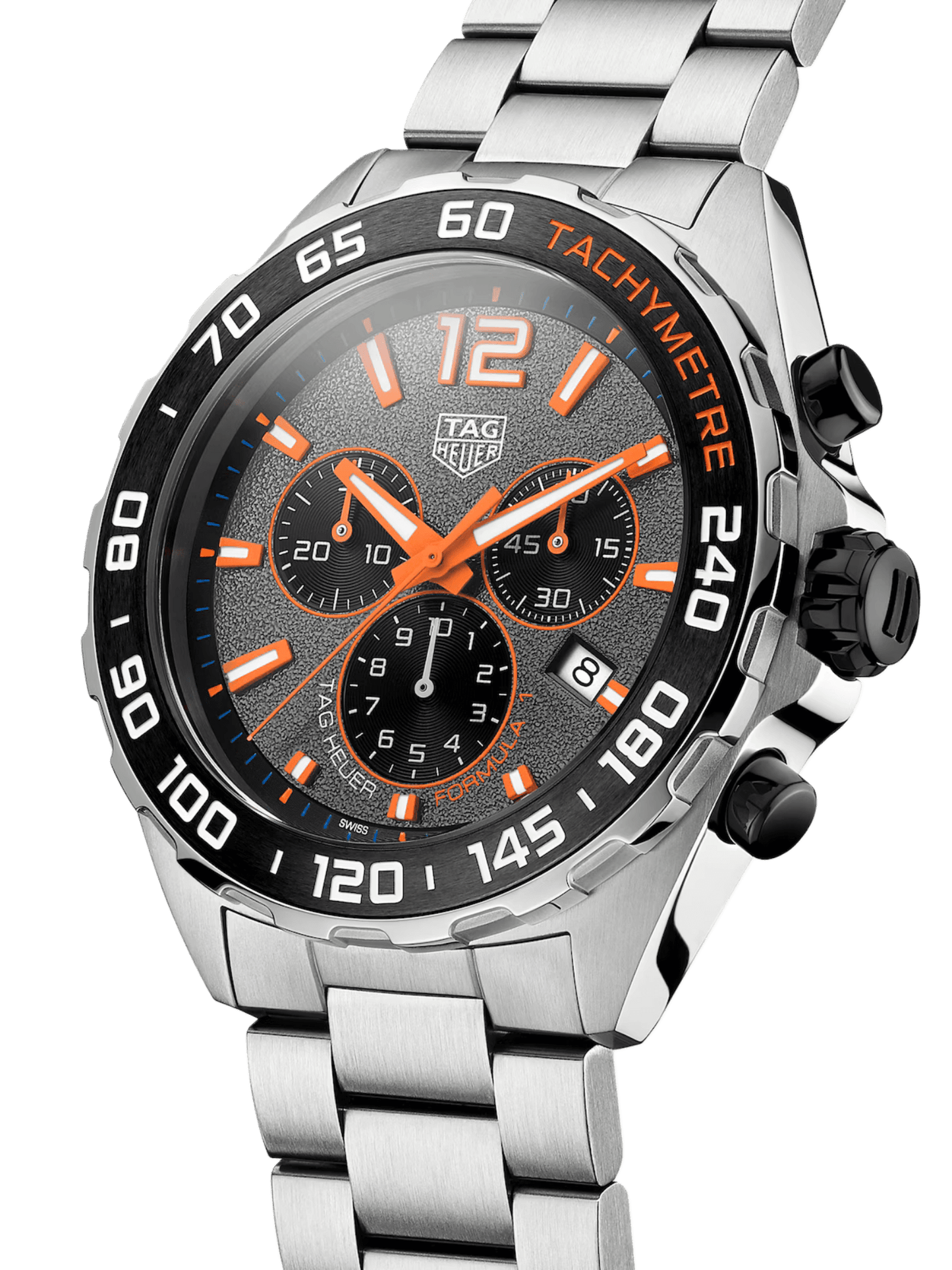 TAG Heuer Formula 1 Chronograph Grey Dial Orange Trims 43mm Men's Watch