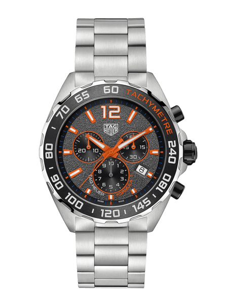 TAG Heuer Formula 1 Chronograph Grey Dial Orange Trims 43mm Men's