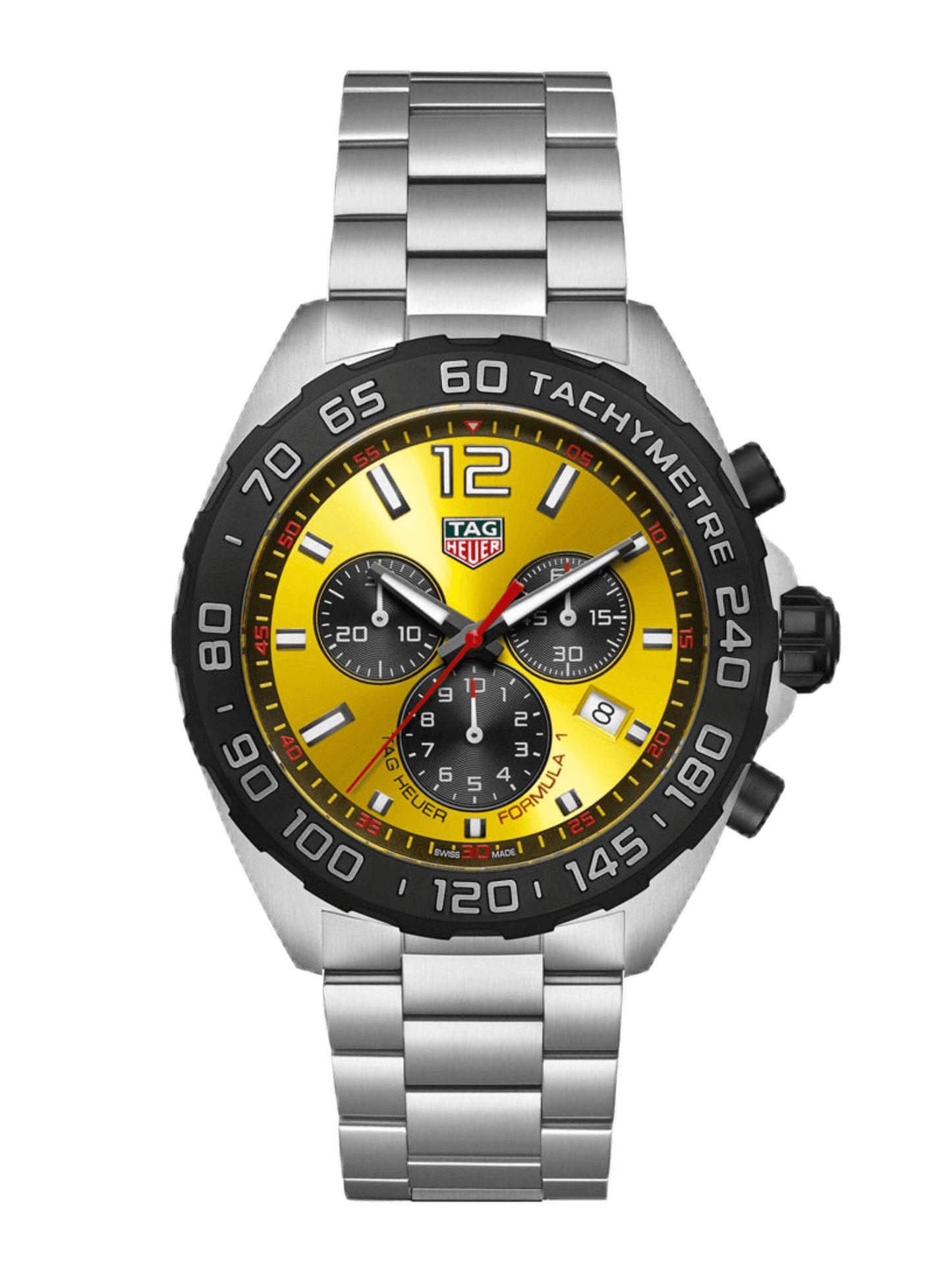 TAG Heuer Formula 1 Chronograph Quartz Yellow Dial 43mm Men's Watch