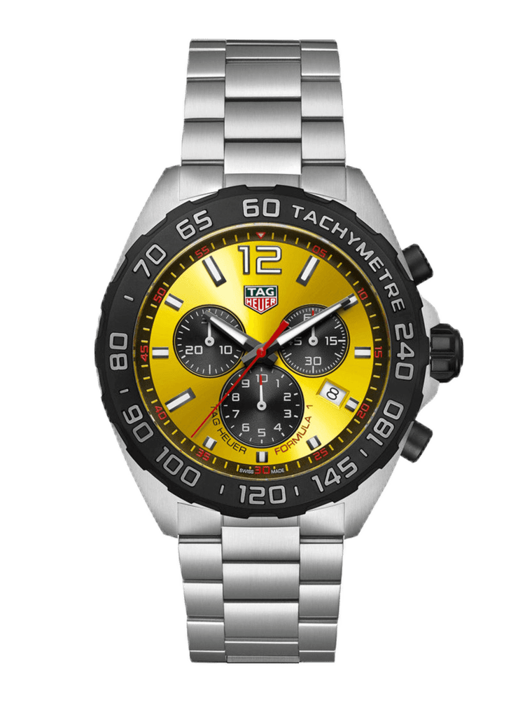 TAG Heuer Formula 1 Chronograph Quartz Yellow Dial 43mm Men's Watch
