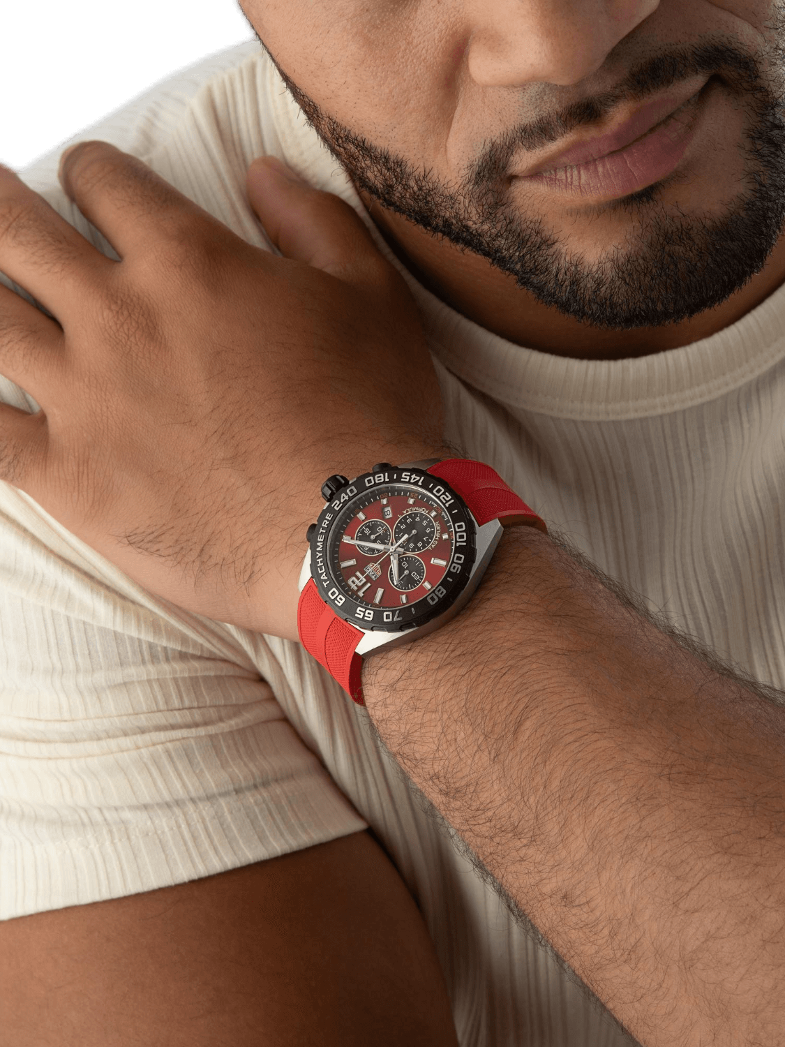 TAG Heuer Formula 1 Chronograph Quartz Red & Rubber 43mm Men's Watch