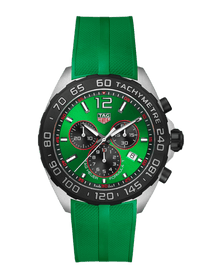 TAG Heuer Formula 1 Chronograph Quartz Green Dial & Rubber 43mm Men's Watch