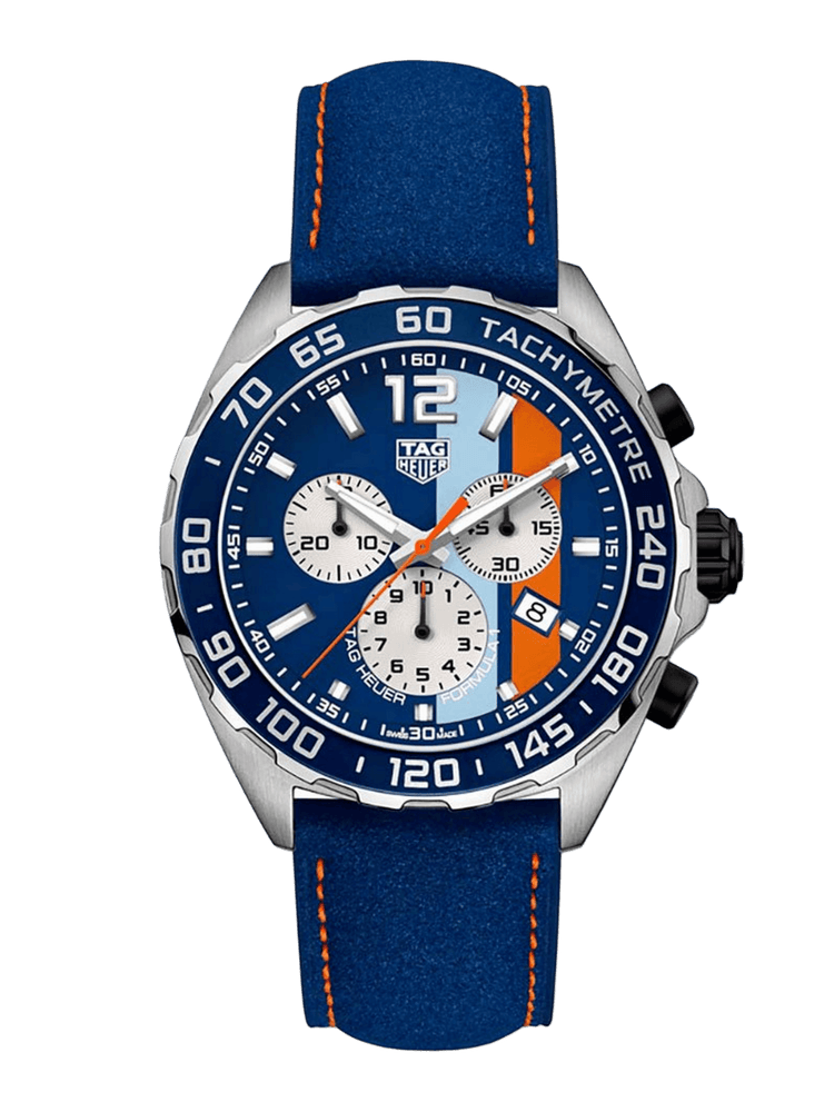 TAG Heuer Formula 1 Quartz Chronograph Blue & Orange Dial 43mm Men's Watch