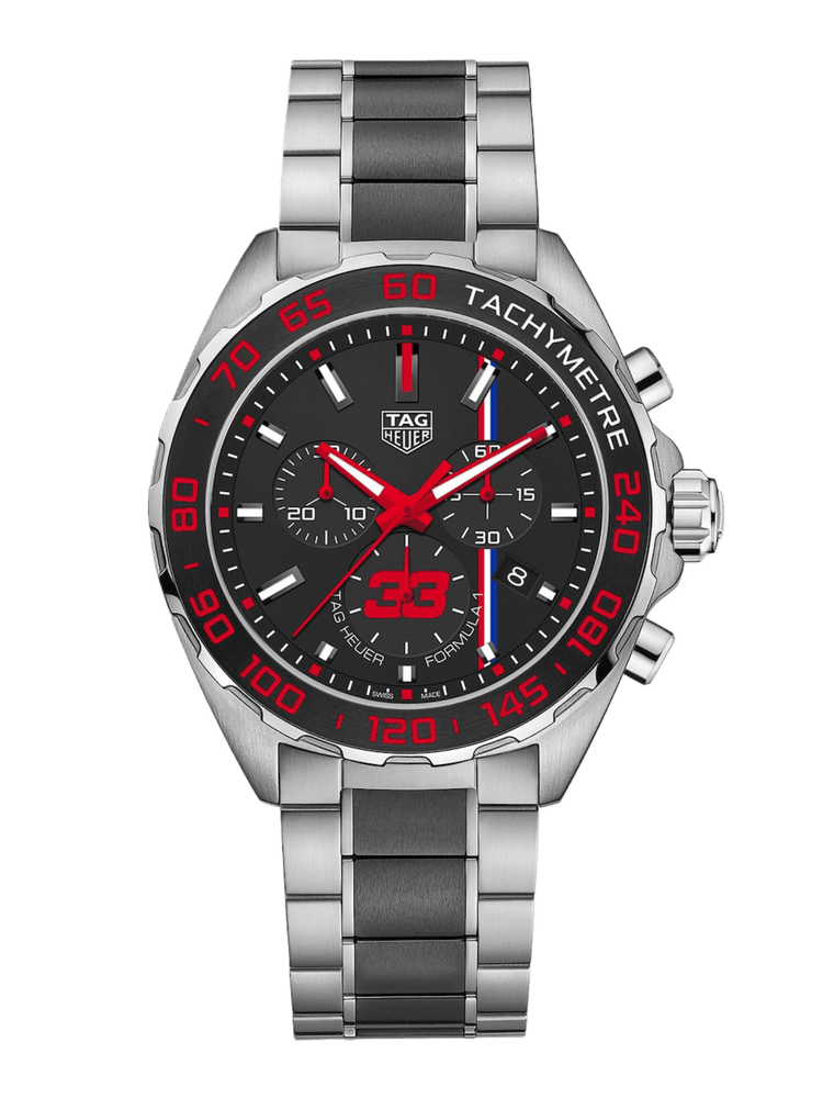 TAG Heuer Limited Edition Formula 1 Quartz Steel & Black Ceramic Band 43mm Men's Watch