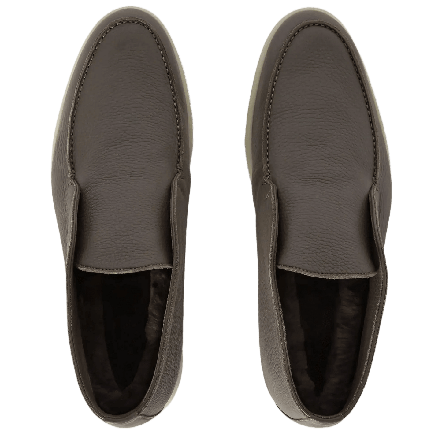 <tc>Loro Piana</tc> Botín de paseo abierto para hombre (piel de ciervo con pelo de castorino)