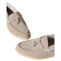<tc>Loro Piana</tc> Mocasines Summer Charms Walk para mujer (gamuza con pelo de castor)