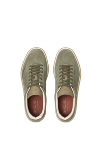 <tc>Loro Piana</tc> รองเท้าผ้าใบเทนนิสวอล์คสำหรับผู้ชาย (หนังกลับแบบผ่าหน้า)