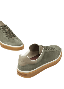 <tc>Loro Piana</tc> รองเท้าผ้าใบเทนนิสวอล์คสำหรับผู้ชาย (หนังกลับแบบผ่าหน้า)