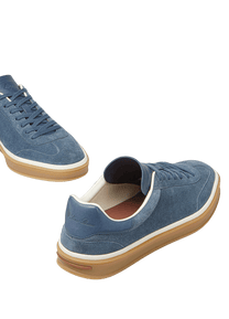 <tc>Loro Piana</tc> รองเท้าผ้าใบเทนนิสวอล์คสำหรับผู้ชาย (หนังกลับแบบผ่าหน้า)