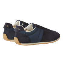 Loro Piana Women's Fast Walk Sneakers in Blue Navy, Rear View

