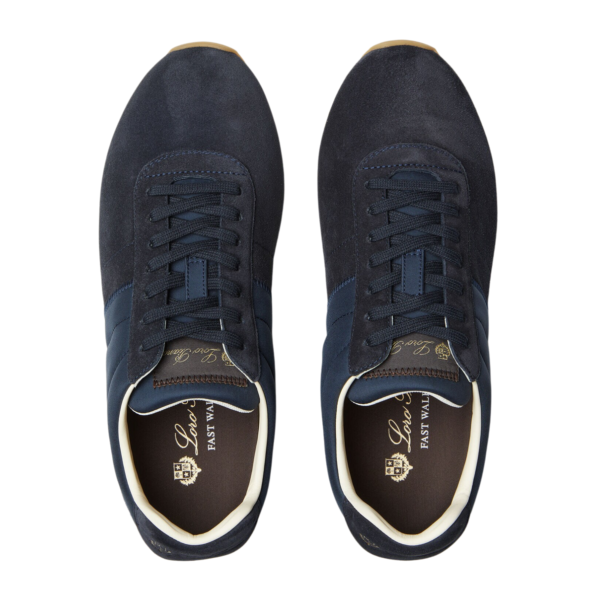 Loro Piana Women's Fast Walk Sneakers in Blue Navy, Top View

