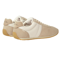 Loro Piana Men's Fast Walk Sneakers in Maple/Dark Wheat, Rear View