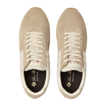 Loro Piana Men's Fast Walk Sneakers in Maple/Dark Wheat, Top View