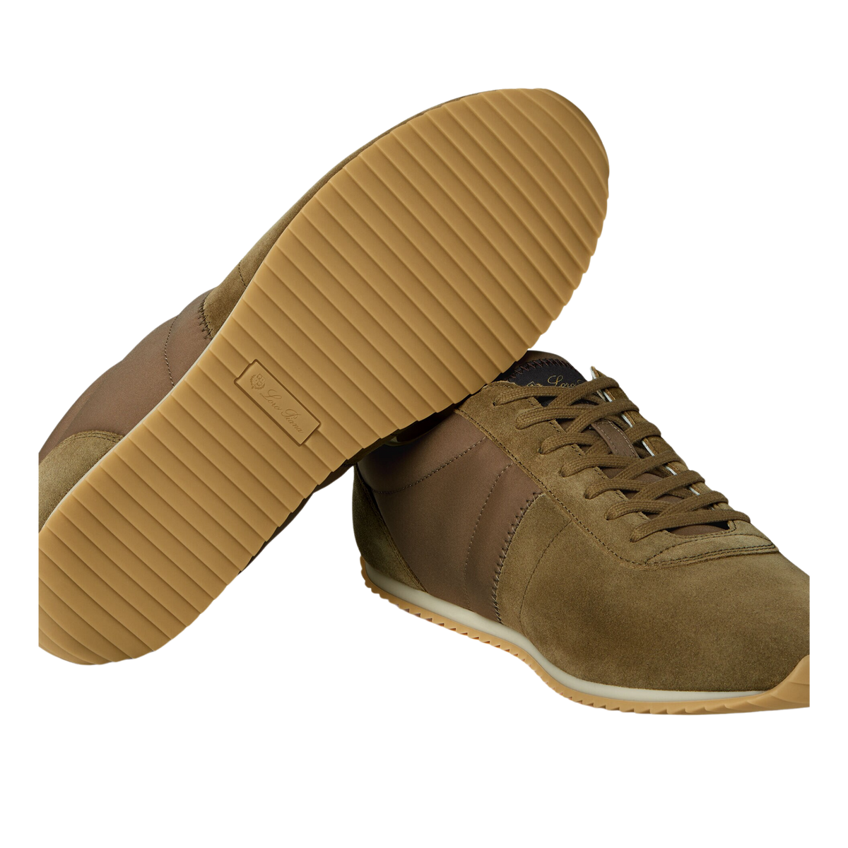 Loro Piana Men's Fast Walk Sneakers in Autunno/Planet, Gum Rubber Sole View