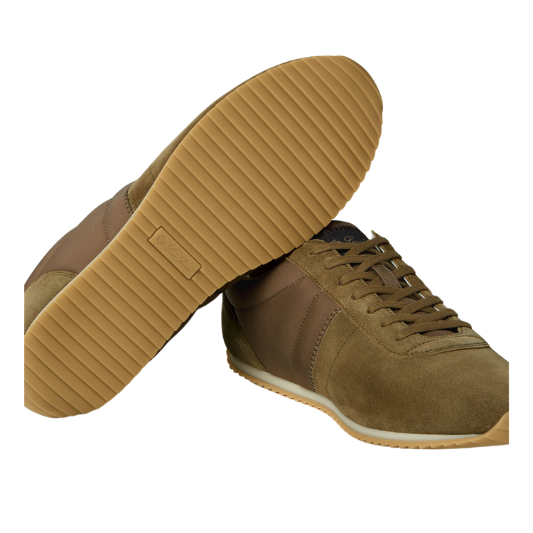 Loro Piana Men's Fast Walk Sneakers in Autunno/Planet, Gum Rubber Sole View