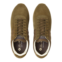 Loro Piana Men's Fast Walk Sneakers in Autunno/Planet, Top View