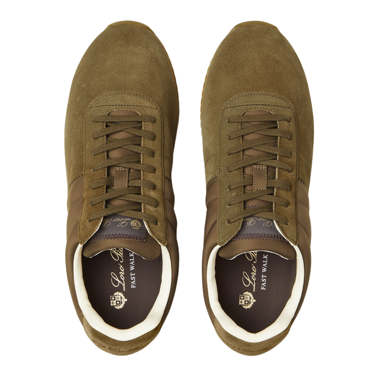 Loro Piana Men's Fast Walk Sneakers in Autunno/Planet, Top View