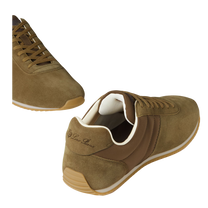 Loro Piana Men's Fast Walk Sneakers in Autunno/Planet, Angled Front and Rear View
