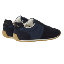 Loro Piana Men's Fast Walk Sneakers in Blue Navy, Rear View