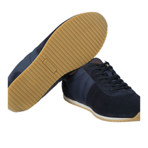 Loro Piana Men's Fast Walk Sneakers in Blue Navy, Gum Rubber Sole View