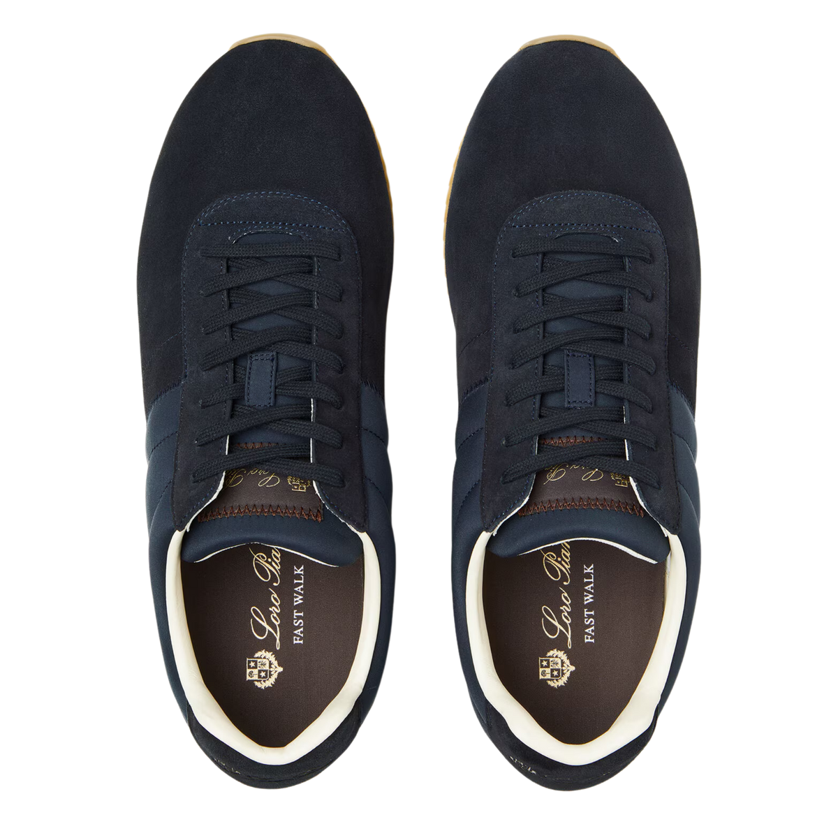 Loro Piana Men's Fast Walk Sneakers in Blue Navy, Top View