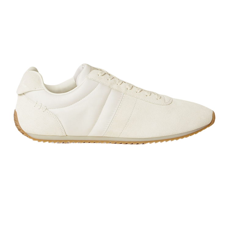 Loro Piana Men's Fast Walk Sneakers in White, Side View