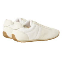 Loro Piana Men's Fast Walk Sneakers in White, Rear View