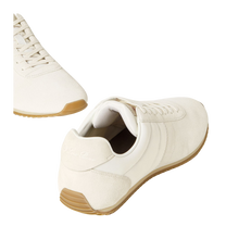 Loro Piana Men's Fast Walk Sneakers in White, Angled Front and Rear View