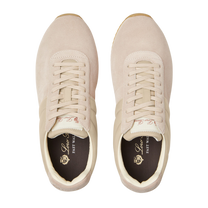 Loro Piana Women's Fast Walk Sneakers in Sand Shell/Light Rose Dust, Top View
