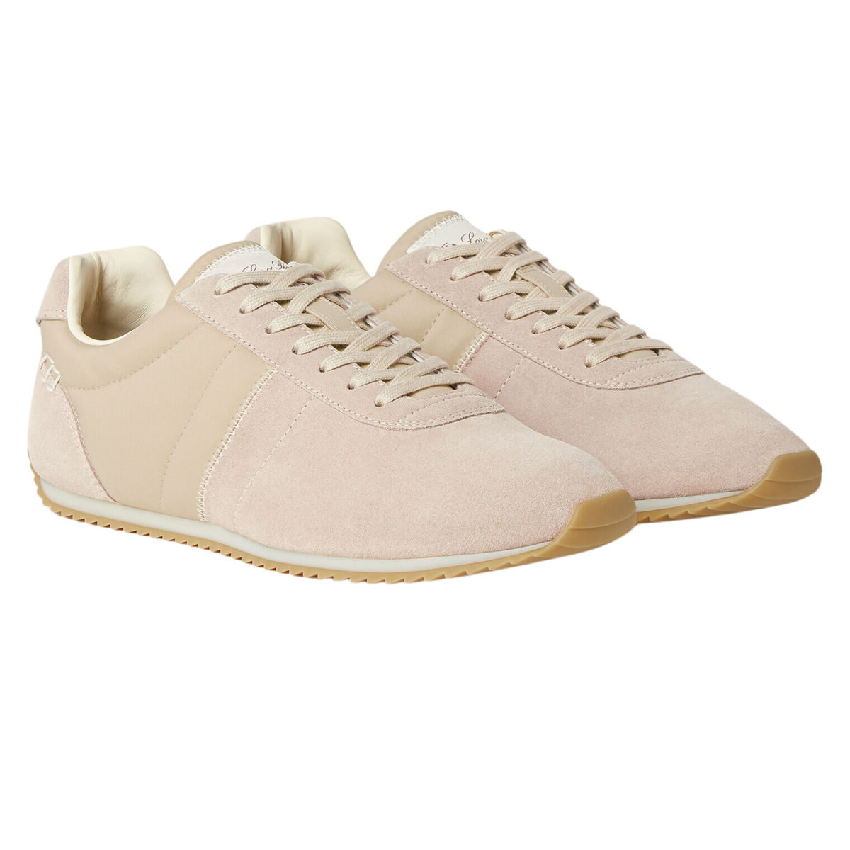Loro Piana Women's Fast Walk Sneakers in Sand Shell/Light Rose Dust, Product View
