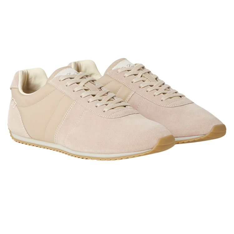 Loro Piana Women's Fast Walk Sneakers in Sand Shell/Light Rose Dust, Product View
