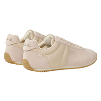 Loro Piana Women's Fast Walk Sneakers in Sand Shell/Light Rose Dust, Rear View
