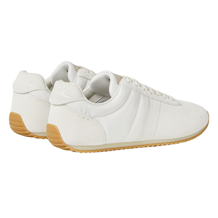 Loro Piana Women's Fast Walk Sneakers in White, Rear View
