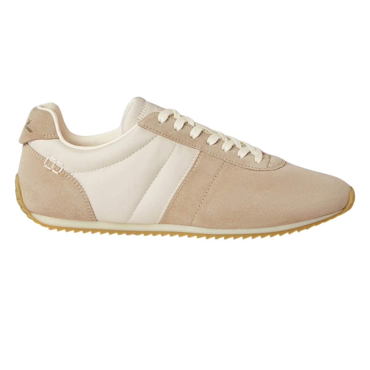 Loro Piana Women's Fast Walk Sneakers in Maple/Dark Wheat, Side View