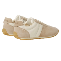 Loro Piana Women's Fast Walk Sneakers in Maple/Dark Wheat, Rear View