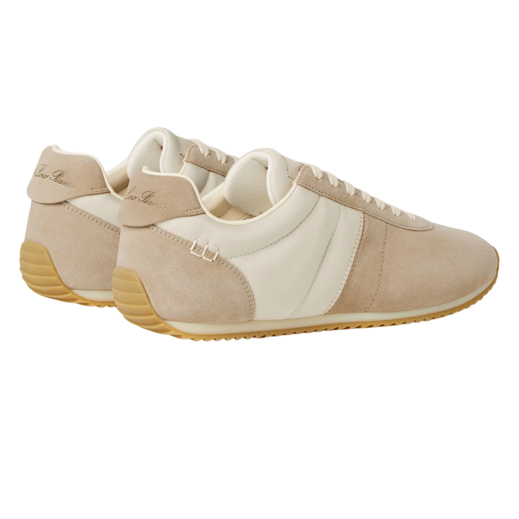 Loro Piana Women's Fast Walk Sneakers in Maple/Dark Wheat, Rear View