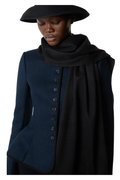 Loro Piana Grande Unita Cashmere Scarf in Black, worn by model