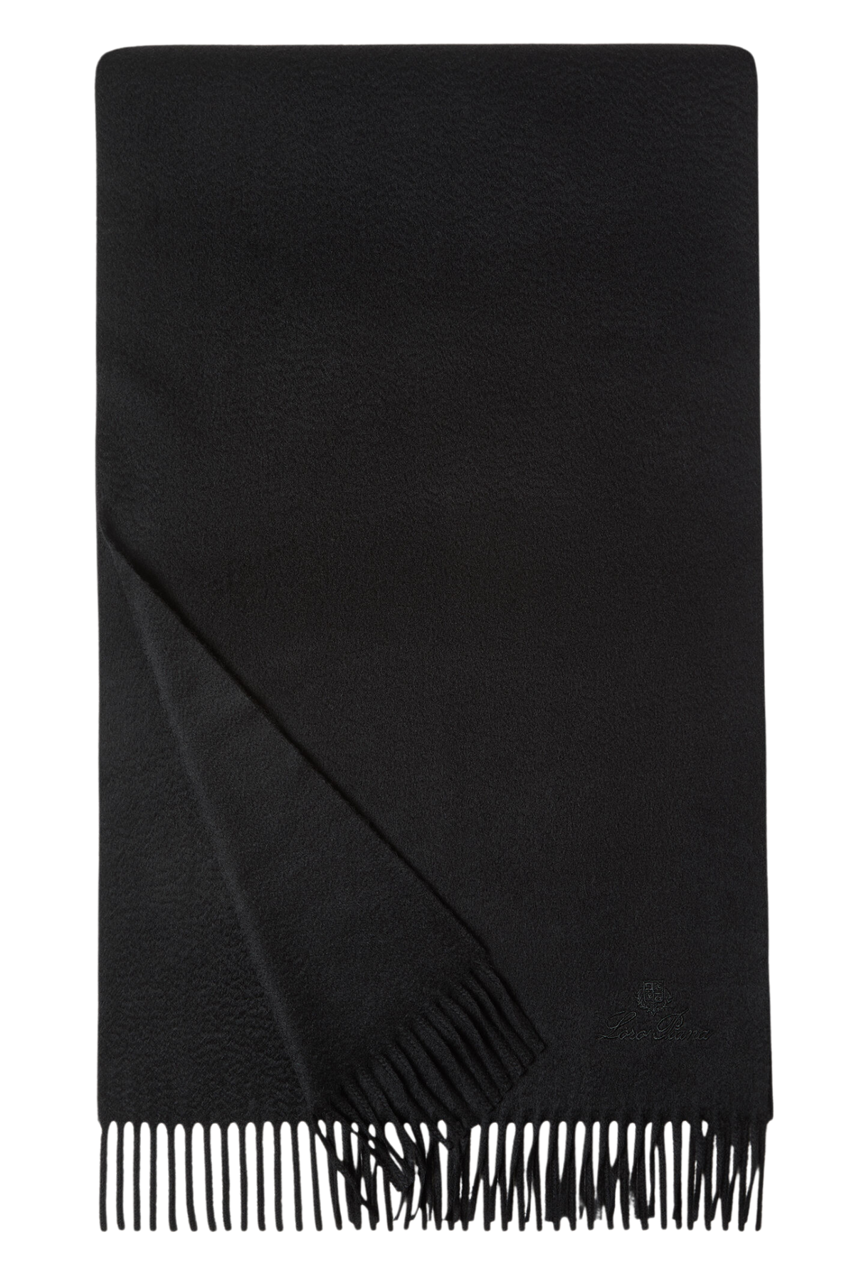 Loro Piana Grande Unita Cashmere Scarf in Black, Product View