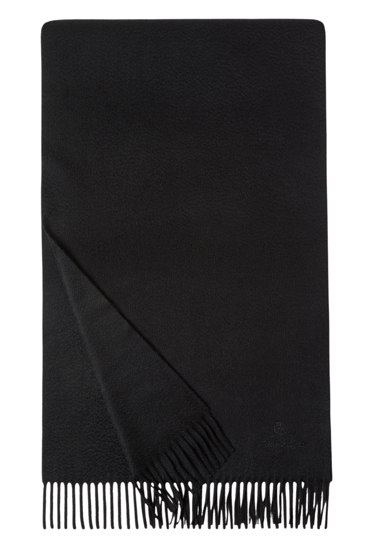 Loro Piana Grande Unita Cashmere Scarf in Black, Product View