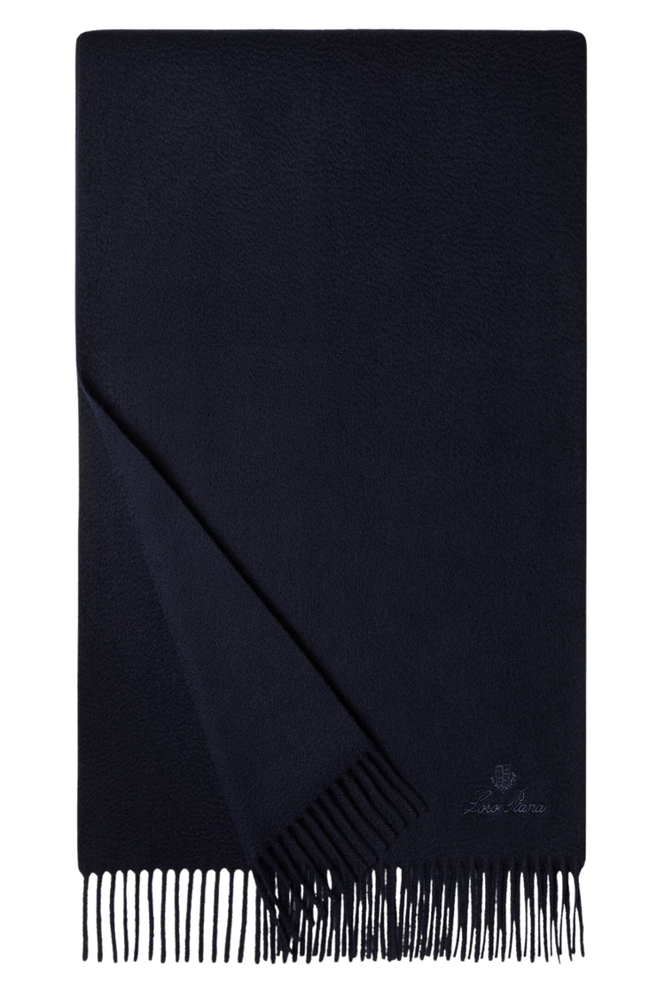 Loro Piana Grande Unita Cashmere Scarf in Blue Navy, Product View