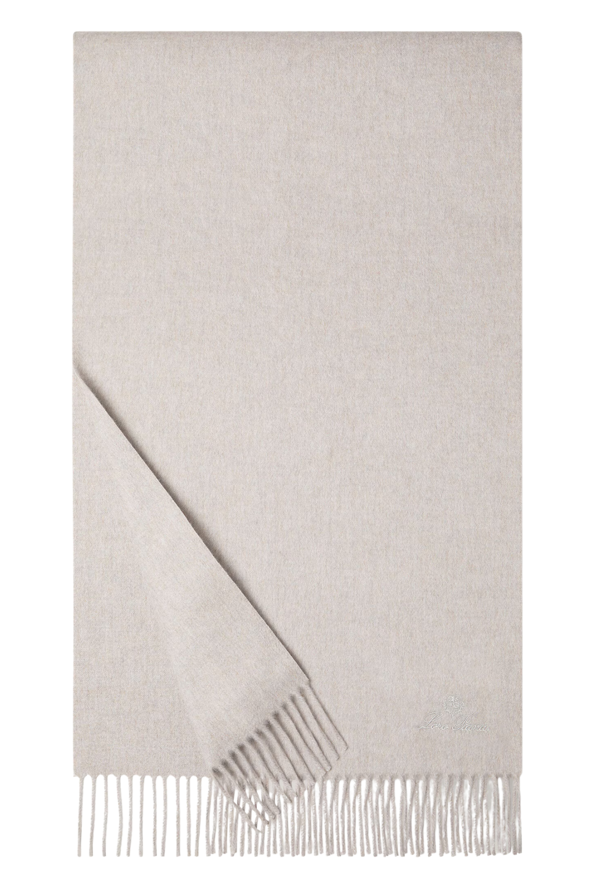 Loro Piana Grande Unita Cashmere Scarf in Grey Powder, Product View