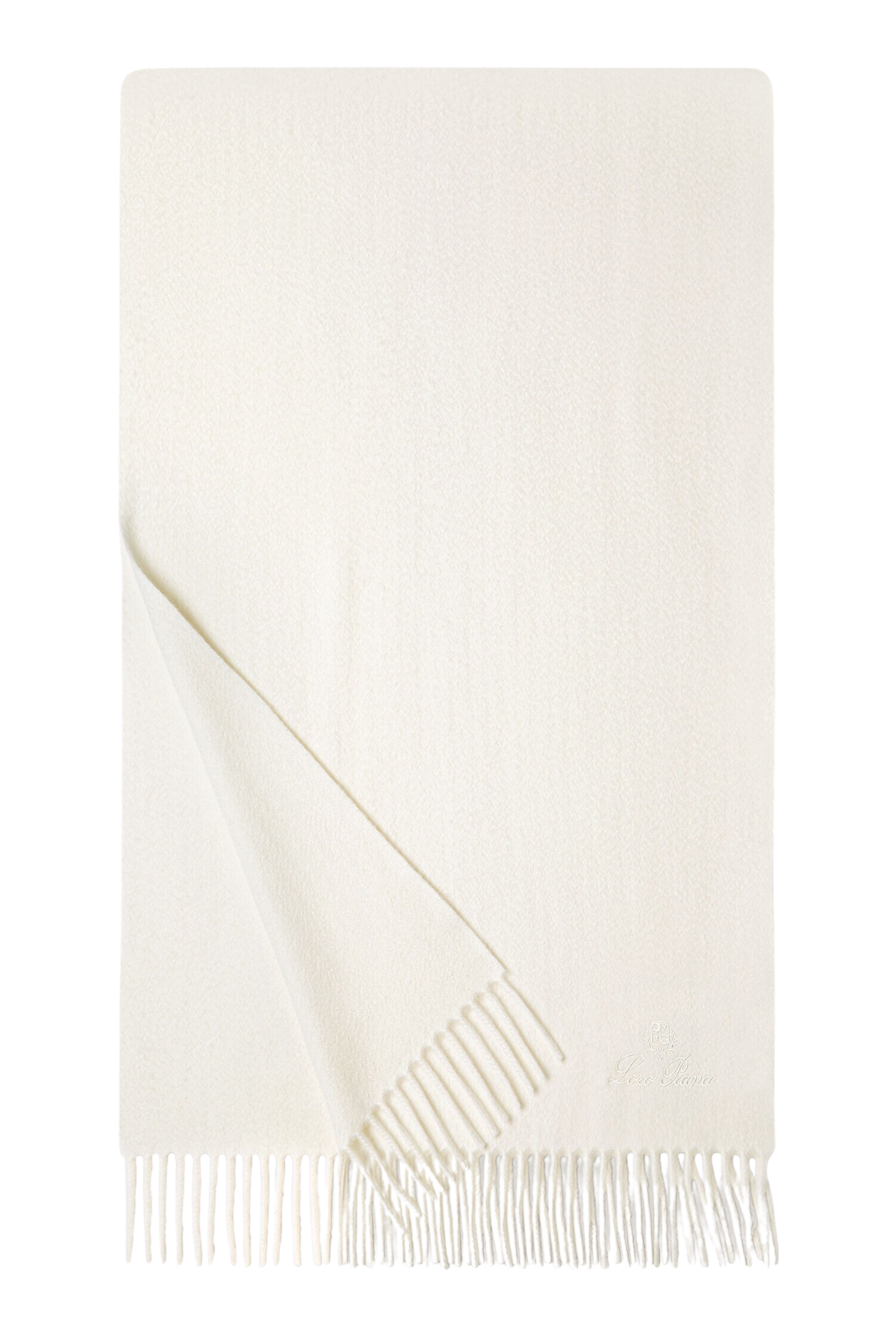 Loro Piana Grande Unita Cashmere Scarf in White, Product View