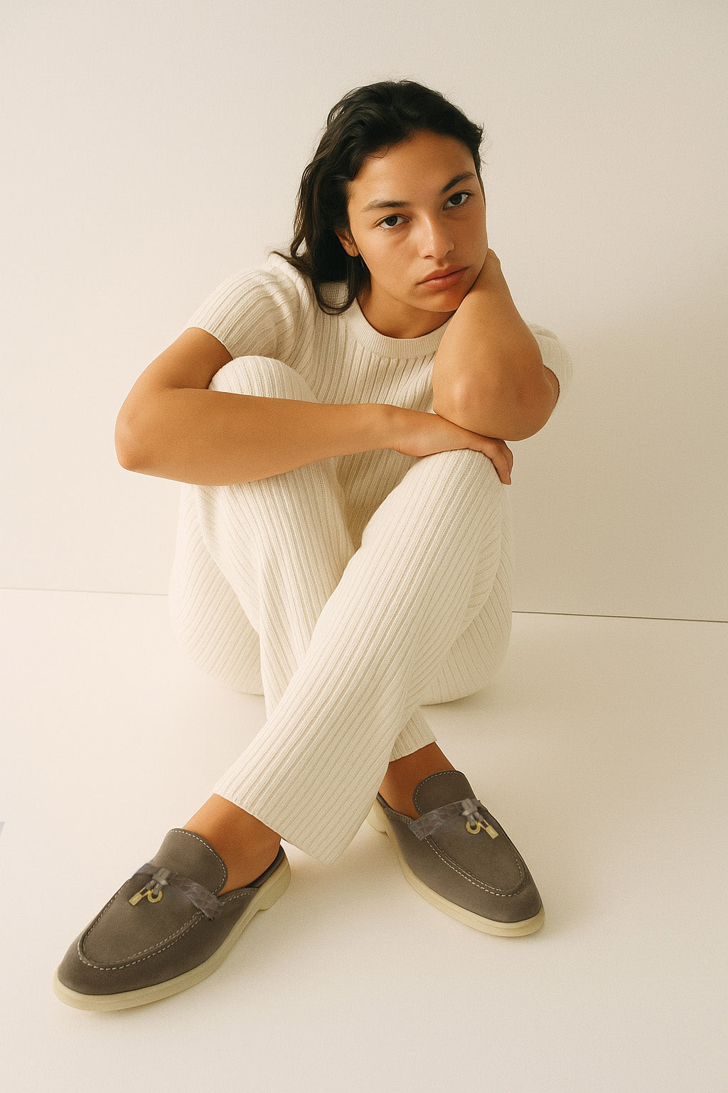 <tc>Loro Piana</tc> Mocassins Babouche Charms Walk pour femmes