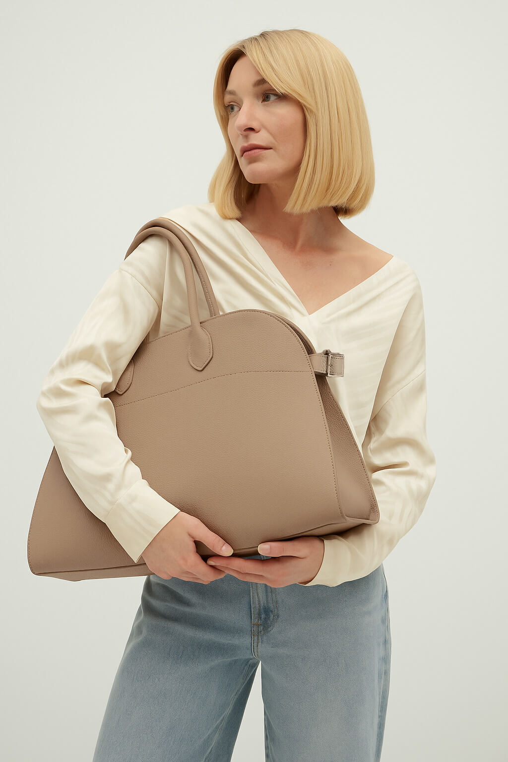 The Row Soft Margaux 15 Bag in Leather